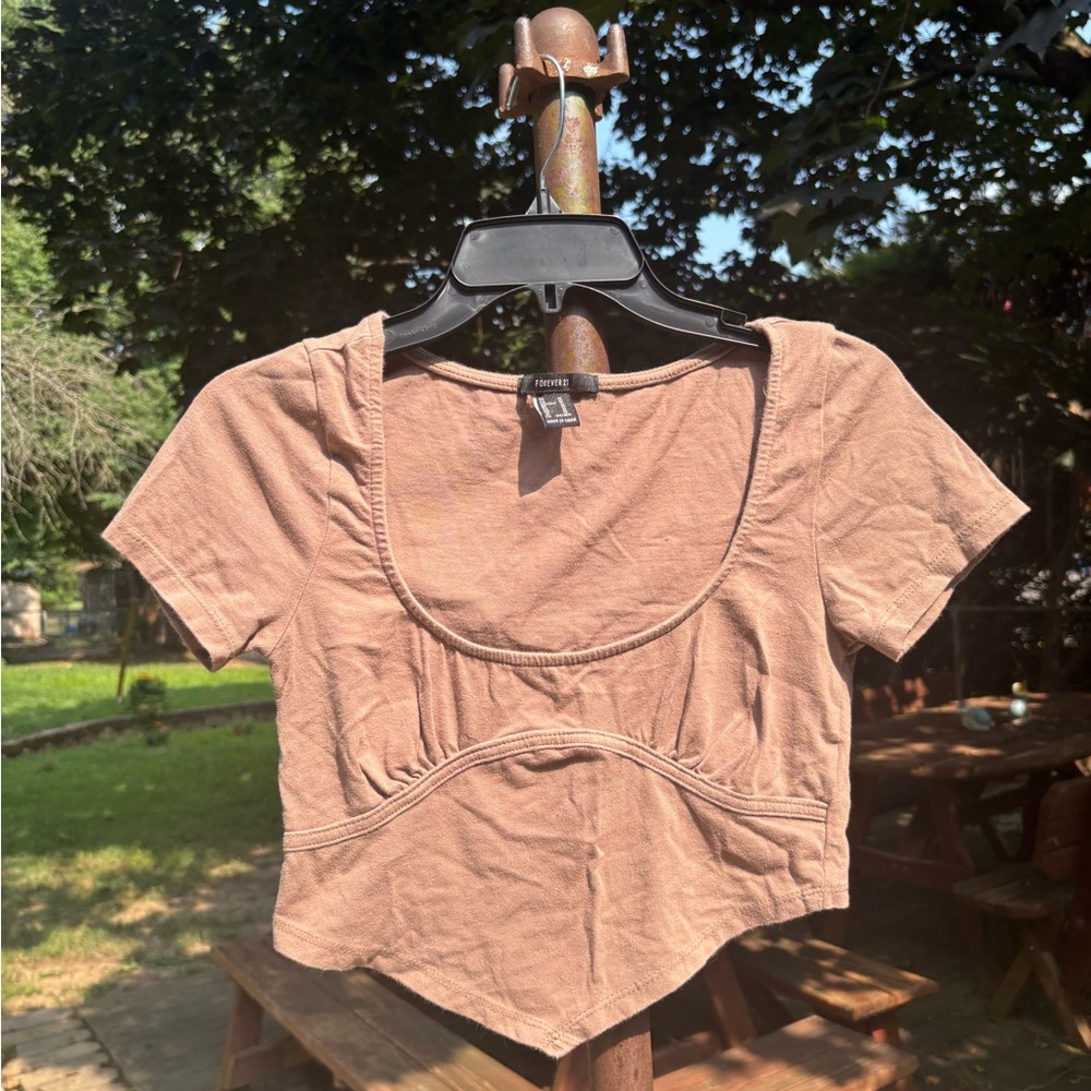 Forever 21 Women's Brown Crop Top